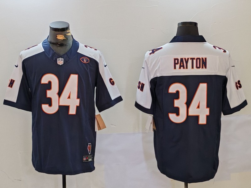 NFL Chicago Bears #34 Payton Blue Thanksgiving Jersey