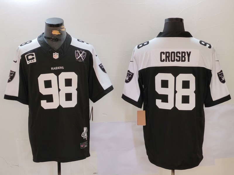 NFL Oakland raiders #98 Crosby Black Thanksgiving Jersey