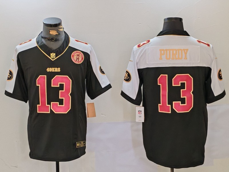 NFL San Francisco 49ers #13 Purdy Black thanksgiving Jersey