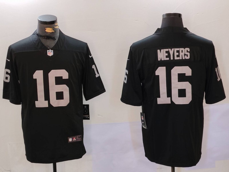 NFL Oakland raiders #16 Meyers Black Vapor Limited Jersey  