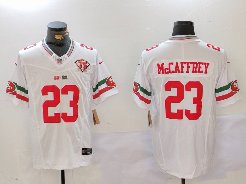 NFL San Francisco 49ers #23 McCaffrey WHITE Mexio Jersey