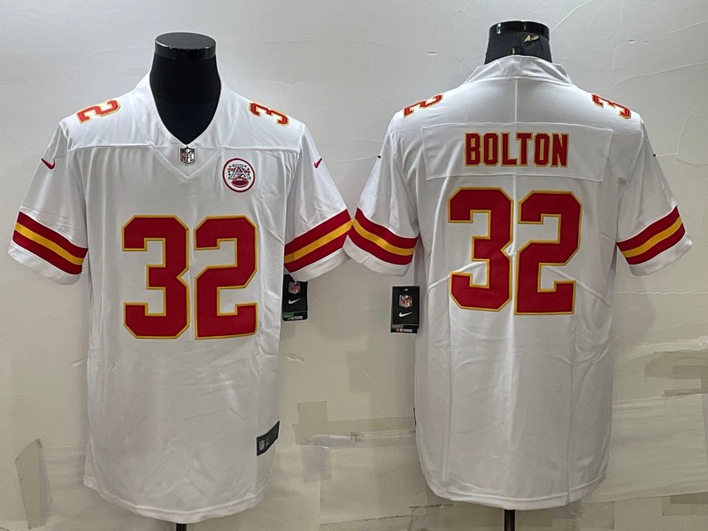 NFL Kansas City chiefs #32 Bolton white Jersey