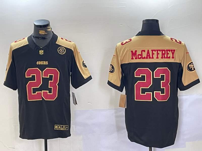 NFL San Francisco 49ers #23 McCaffrey Black thanksgiving Jersey