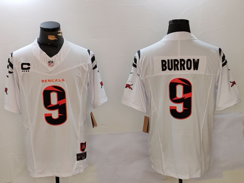 NFL Cleveland browns #9 Burrow white Jersey