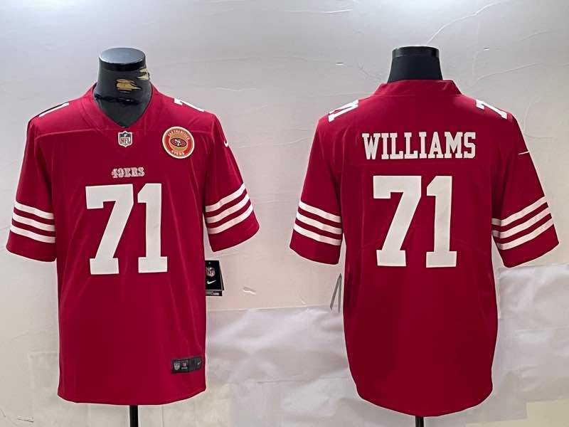 NFL San Francisco 49ers #71 Williams  red Limited Jersey