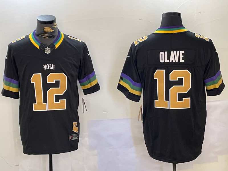 NFL New Orleans Saints #12 Olave Black Jersey