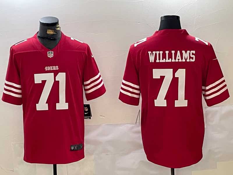 NFL San Francisco 49ers #71 Williams Red Limited Jersey