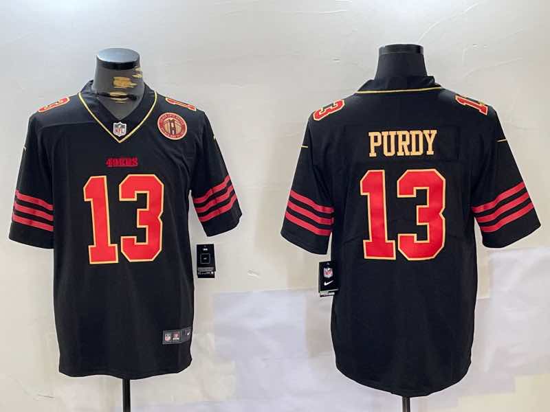 NFL San Francisco 49ers #13 Purdy Black G old Jersey