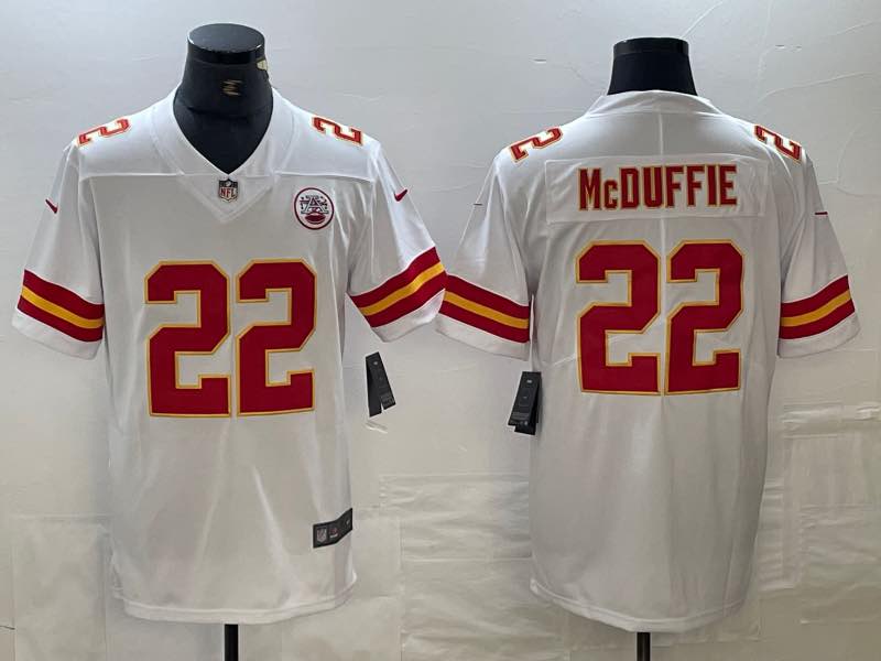 NFL Kansas City chiefs #22 McDuffie white Jersey