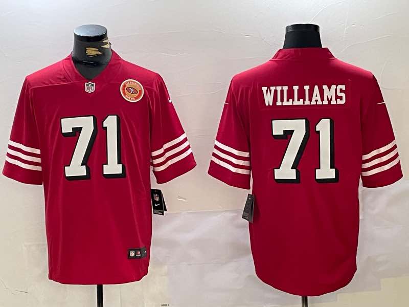 NFL San Francisco 49ers #71 Williams Limited red Jersey