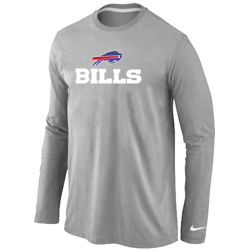 Nike Buffalo Bills Authentic Logo Long Sleeve T-Shirt Grey