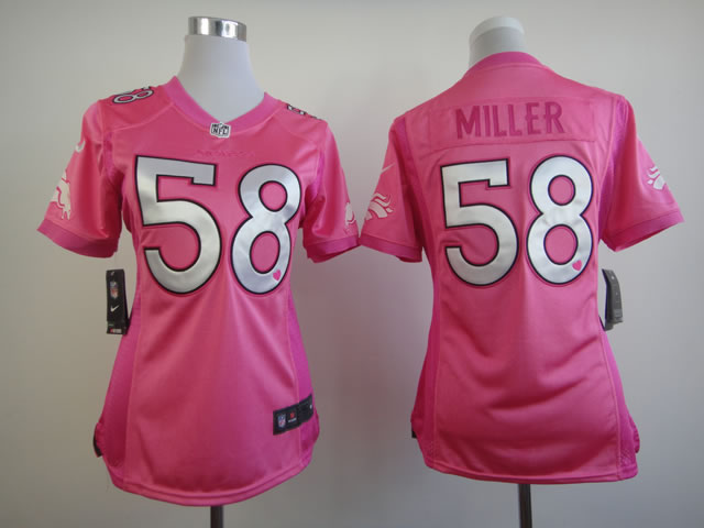 NFL Denver Broncos #58 Miller Women Pink Jersey