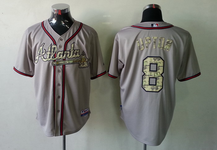 MLB Atlanta Braves #8 Upton Grey Camo jerseys