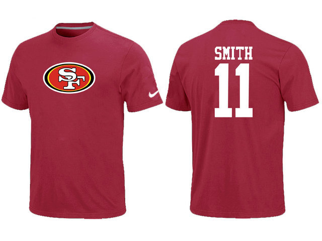  Nike San Francisco 49 ers 11 SMITH Name& Number TShirt Red 161 