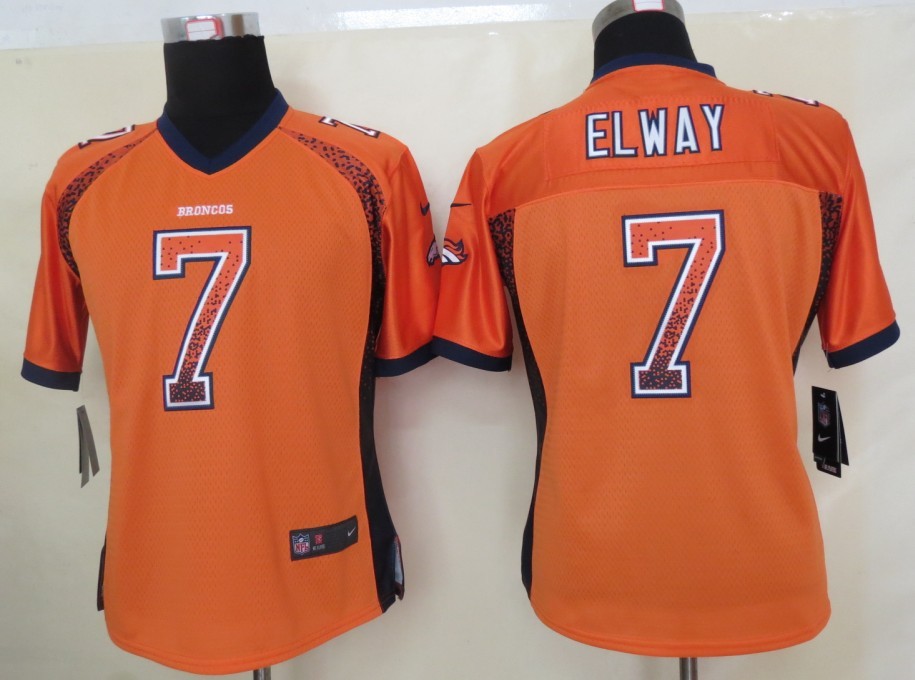 Women 2013 NEW Nike Denver Broncos 7 Elway Drift Fashion Orange Elite Jersey