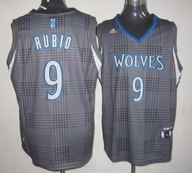 Adidas Minnesota Timberwolves #9 Rubio grey color jersey