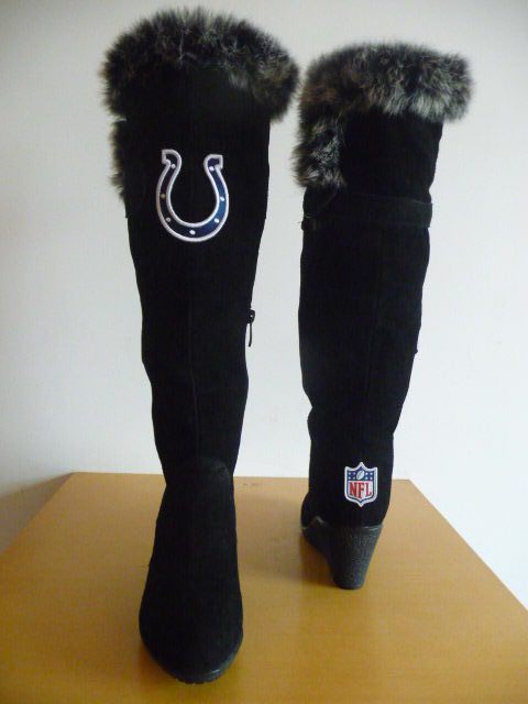 NFL Indianapolis Colts Cuce Shoes Womens Cheerleader Boots Black