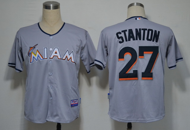 MLB Jerseys Miami Marlins #27 Stanton Grey 2012