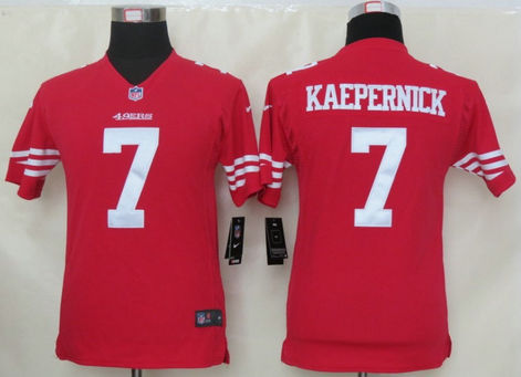 NFL San Francisco 49ers #7 Kaepernick Youth Red Jersey