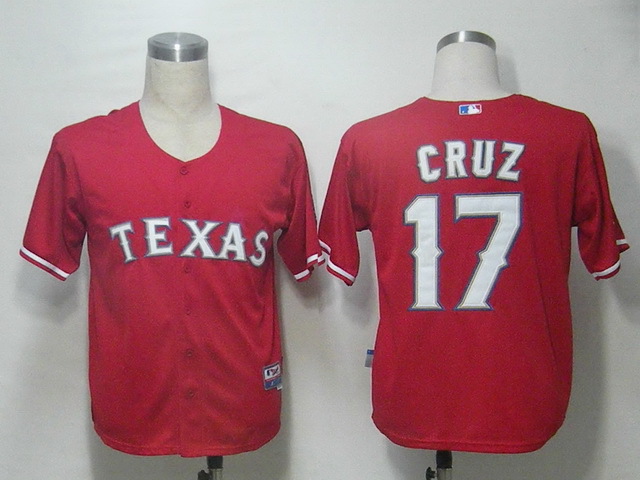 MLB Jerseys Texas Rangers 17 cruz Red Cool Base