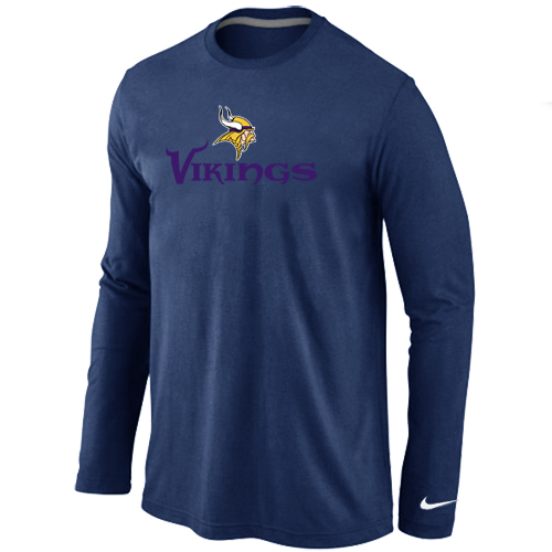 Nike Minnesota Vikings Authentic Logo Long Sleeve T-Shirt D.Blue