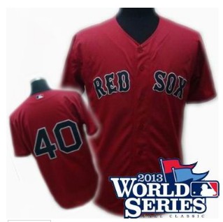 Boston Red Sox #40 John Lackey jerseys red 2013 World Series Patch