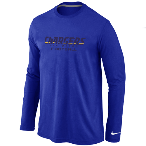 Nike San Diego Charger Authentic font Long Sleeve T-Shirt blue