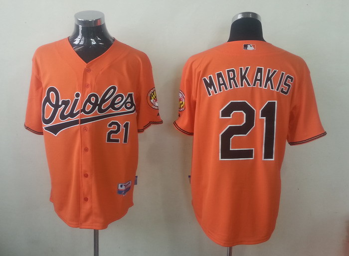 MLB baltimore orioles #21 Markakis Orange Jersey