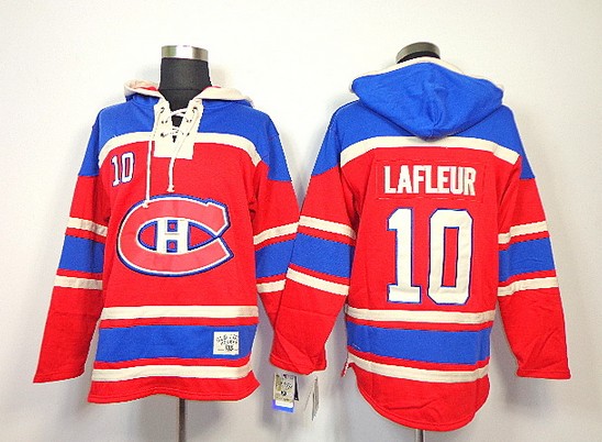 Montreal Canadiens # 10 Lafleur Red Hoodi Jersey