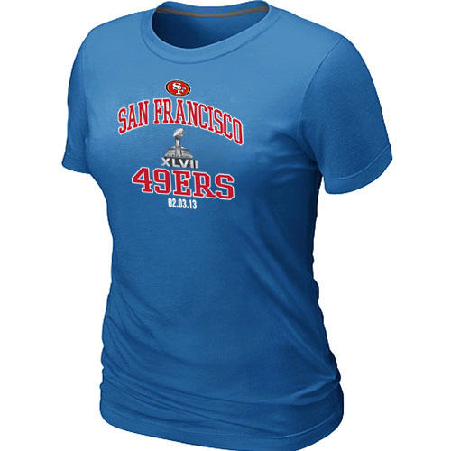  San Francisco 49 ers Super BowlXLVII Heart& Soul L-blue Womens TShirt 59 