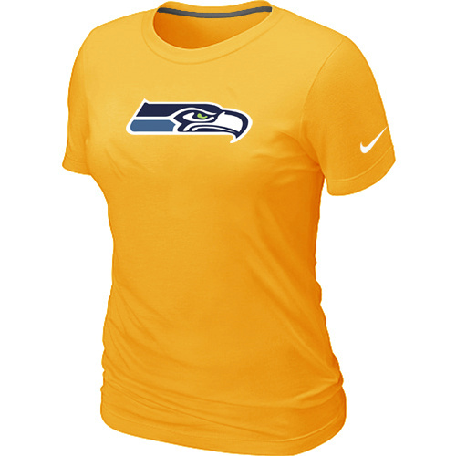  Seattle Seahawks Yellow Womens Logo TShirt 60 