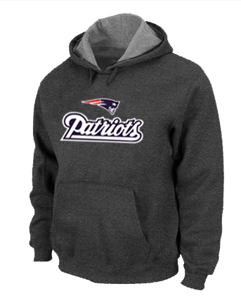 New England Patriots Authentic Logo Pullover Hoodie D.Grey