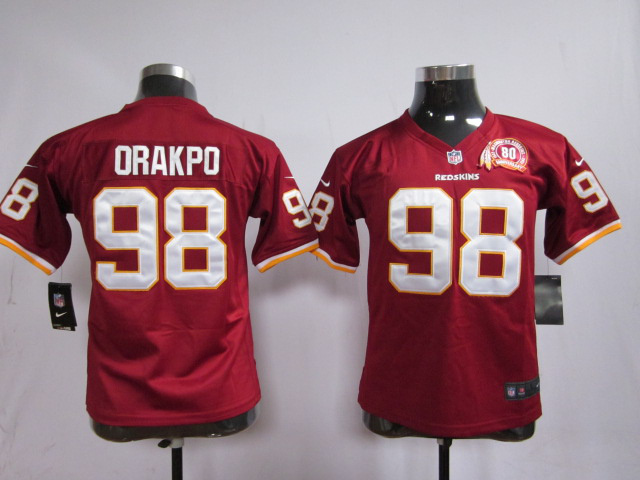 Nike Washington Redskins #98 Orakpo Red Youth Jersey With Patch