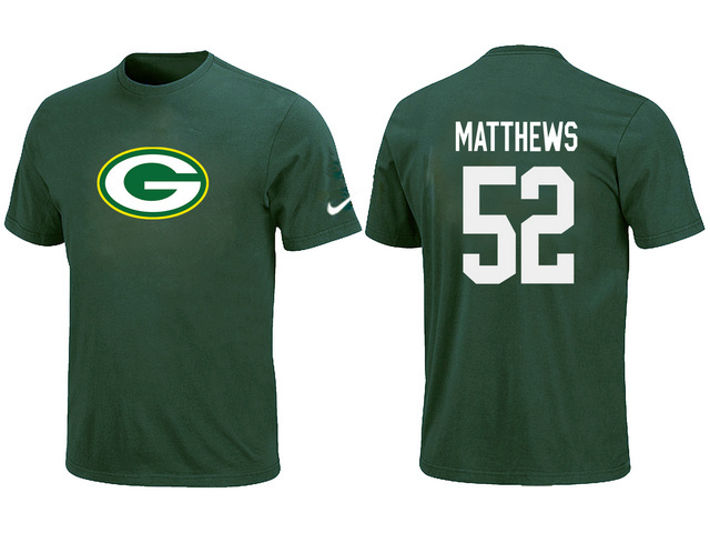  Nike Green Bay Packers 52 MATTHEWS Name& Number TShirt Green 126 