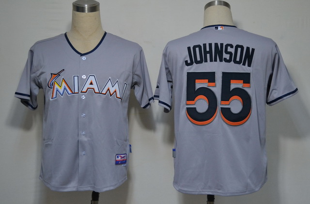 MLB Jerseys Miami Marlins #55 Johnson Grey 2012