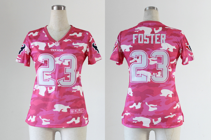 Nike NFL New Houston Texans #23 Foster Women Pink Camo Jersey