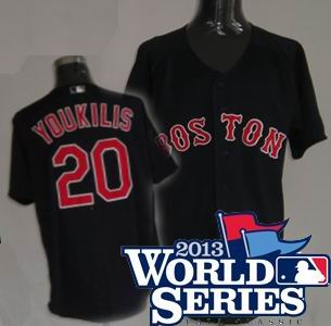 Boston Red Sox #20 Youkilis dark blue w2013 World Series Patch