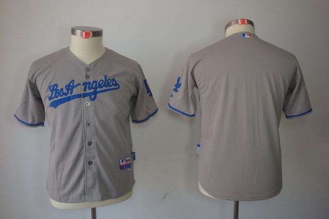 Los Angeles Dodgers #0 Blank Grey Kids Jersey