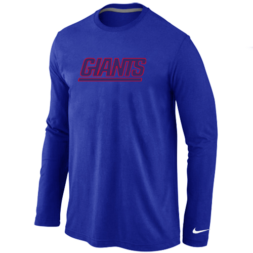 Nike New York Giants Authentic Logo Long Sleeve T-Shirt Blue