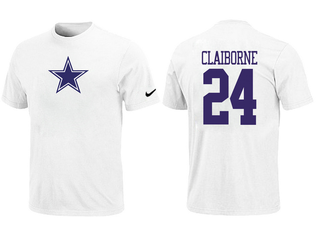  Nike Dallas Cowboys 24 CLAIBORNE Name& Number TShirt White 53 