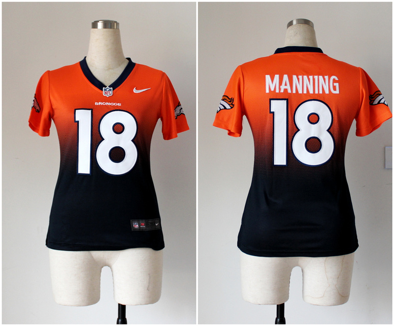 Nike NFL Denver Broncos #18 Peyton Manning Womens Drift Fashion II Jersey