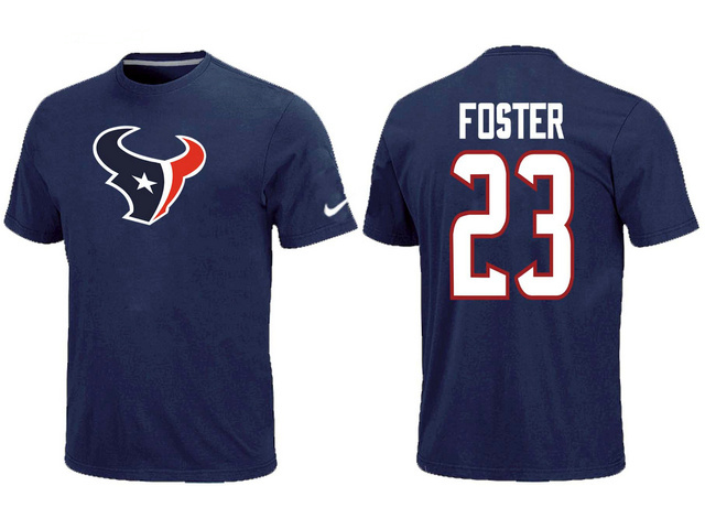  Nike Houston Texans 23 FOSTER Name& Number Blue TShirt 33 