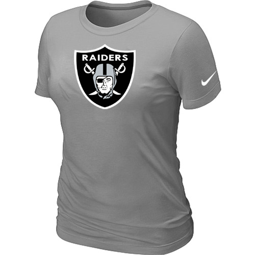  Oakland Raiders L- Grey Womens Logo TShirt 47 