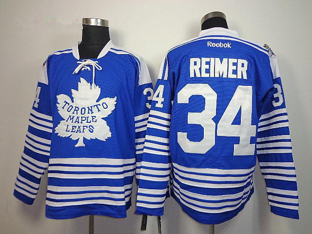 NHL Reebok Toronto Maple Leafs #34 James Reimer Blue 2014 Winter Classic Jersey