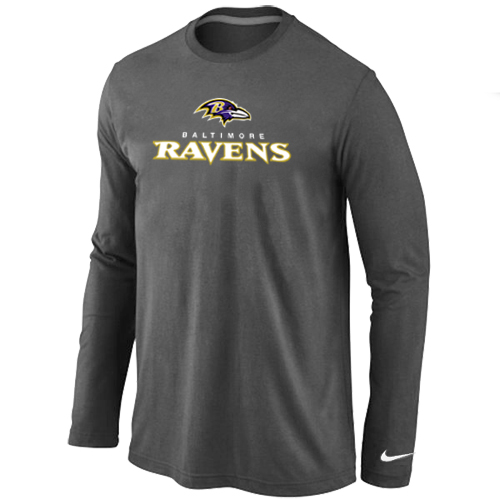 Nike Baltimore Ravens Authentic Logo Long Sleeve T-Shirt  D.Grey