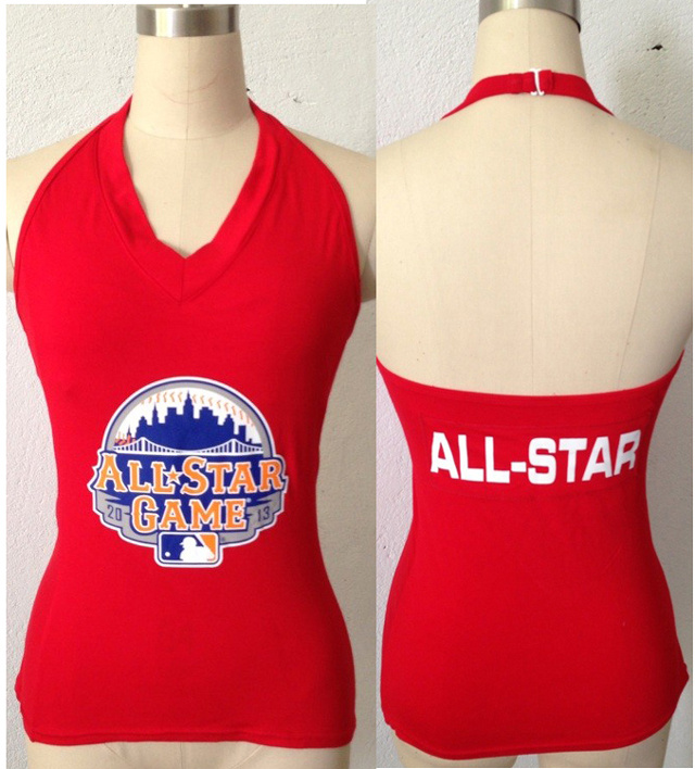 All Star Game MLB Womens All Sports Couture  Blown Coverage Halter Top Red
