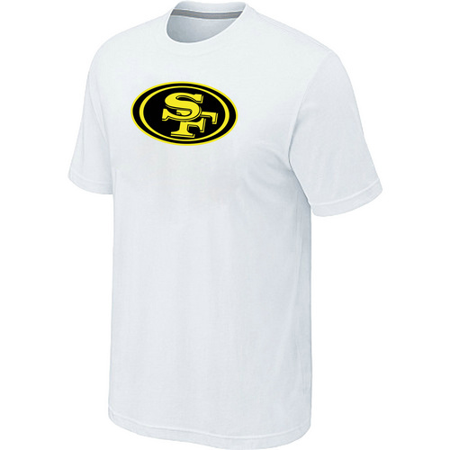  San Francisco 49 ers Neon Logo Charcoal White Tshirt 123 