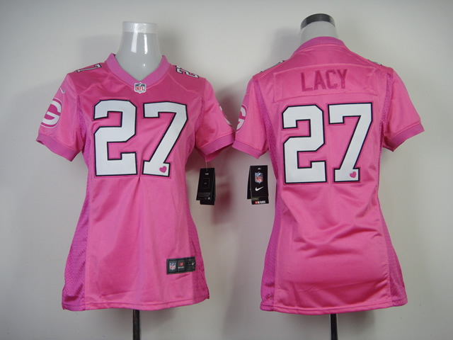 NFL Green Bay Packers #27 Lacy Women Pink Jersey