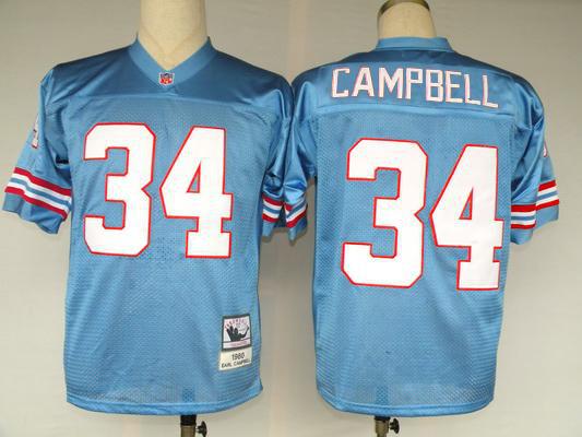 NFL Jerseys Houston Oilers-34-Earl Campbell-blue throwback