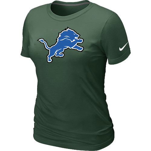  Detroit Lions D- Green Womens Logo TShirt 73 